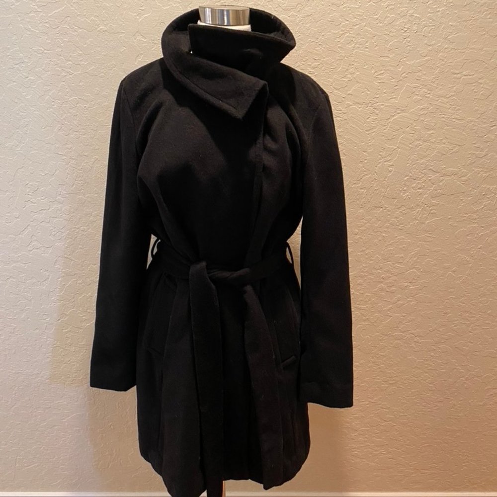 GAP black wool trench coat size XL